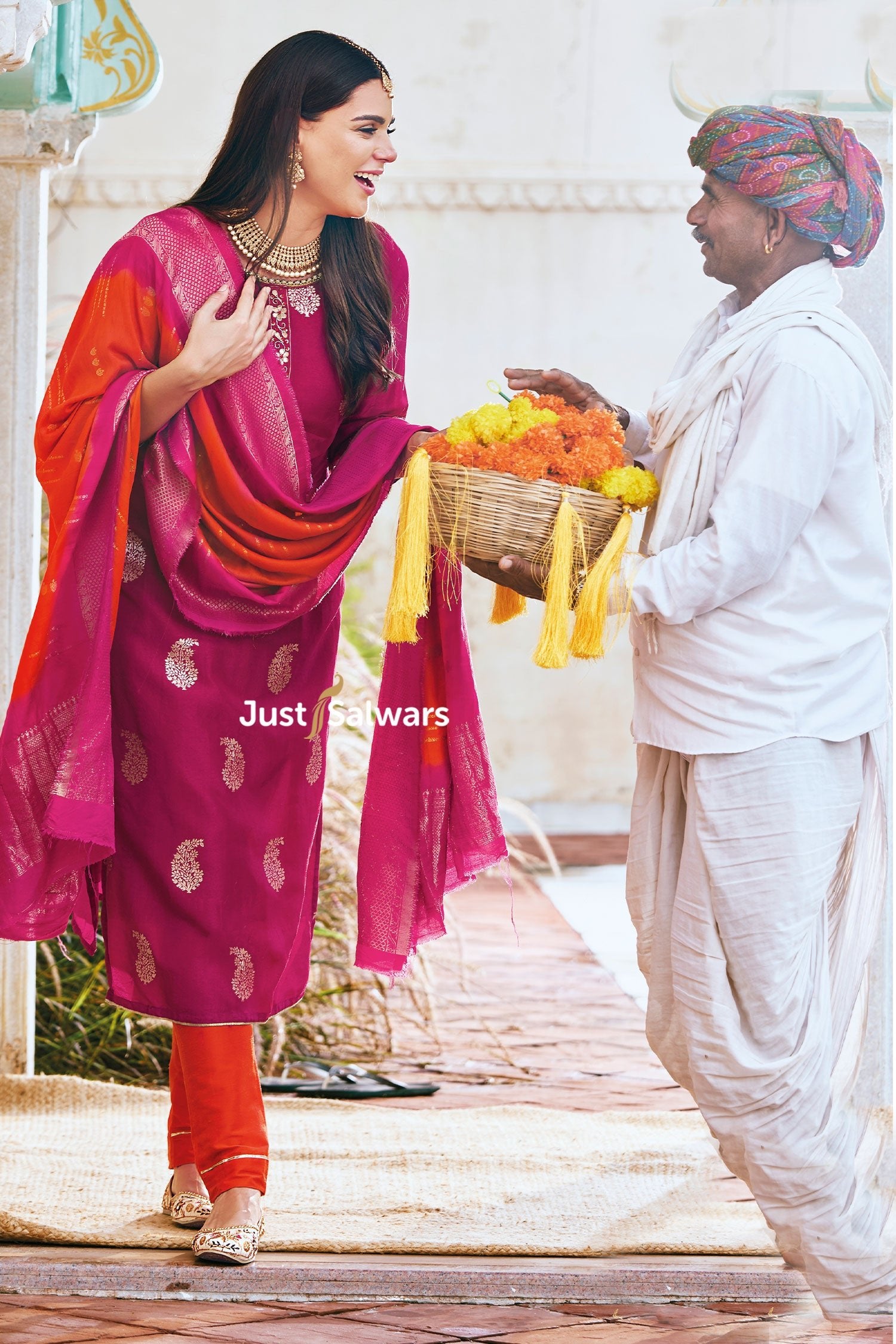 Pink Color Soft Silk Dress Material – Just Salwars