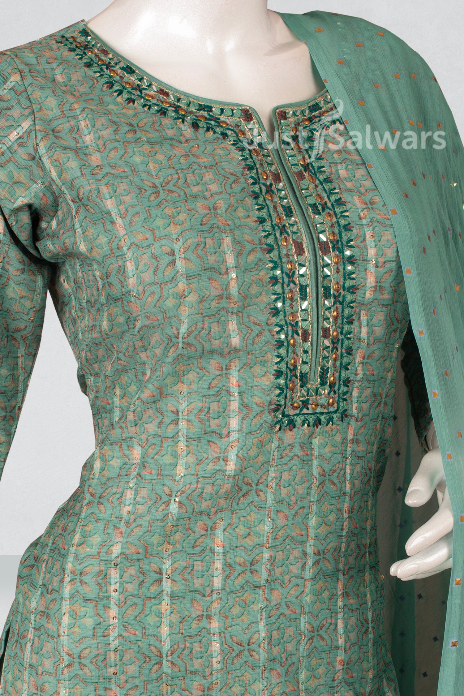 Olive Green Colour Straight Cut Salwar Suit