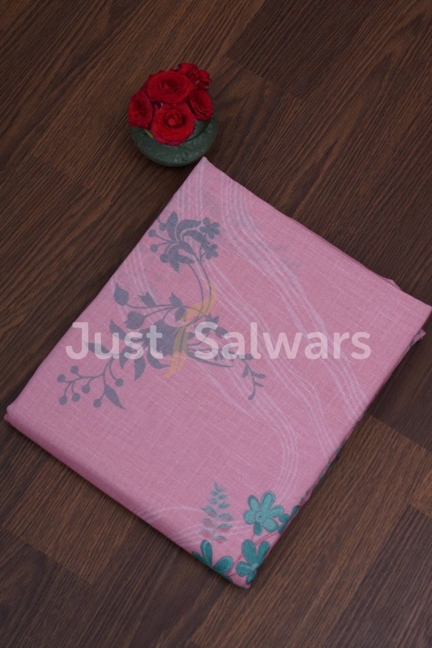 Baby Pink Color Cotton Dress Material - Dress Material - Just Salwars