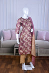 Beige Brown Color Tissue Suit Set - Salwar Suit - Just Salwars