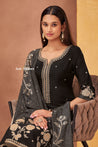 Black Color Muslin Suit Set - Salwar Suit - Just Salwars