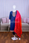 Blue Color Silk Cotton Suit Set - Salwar Suit - Just Salwars