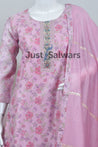 Charming Pink Color Silk Cotton Suit Set - Salwar Suit - Just Salwars