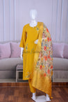 Cotton Kurta with Embroidery and Floral Printed Dupatta - Salwar Suit - Just Salwars