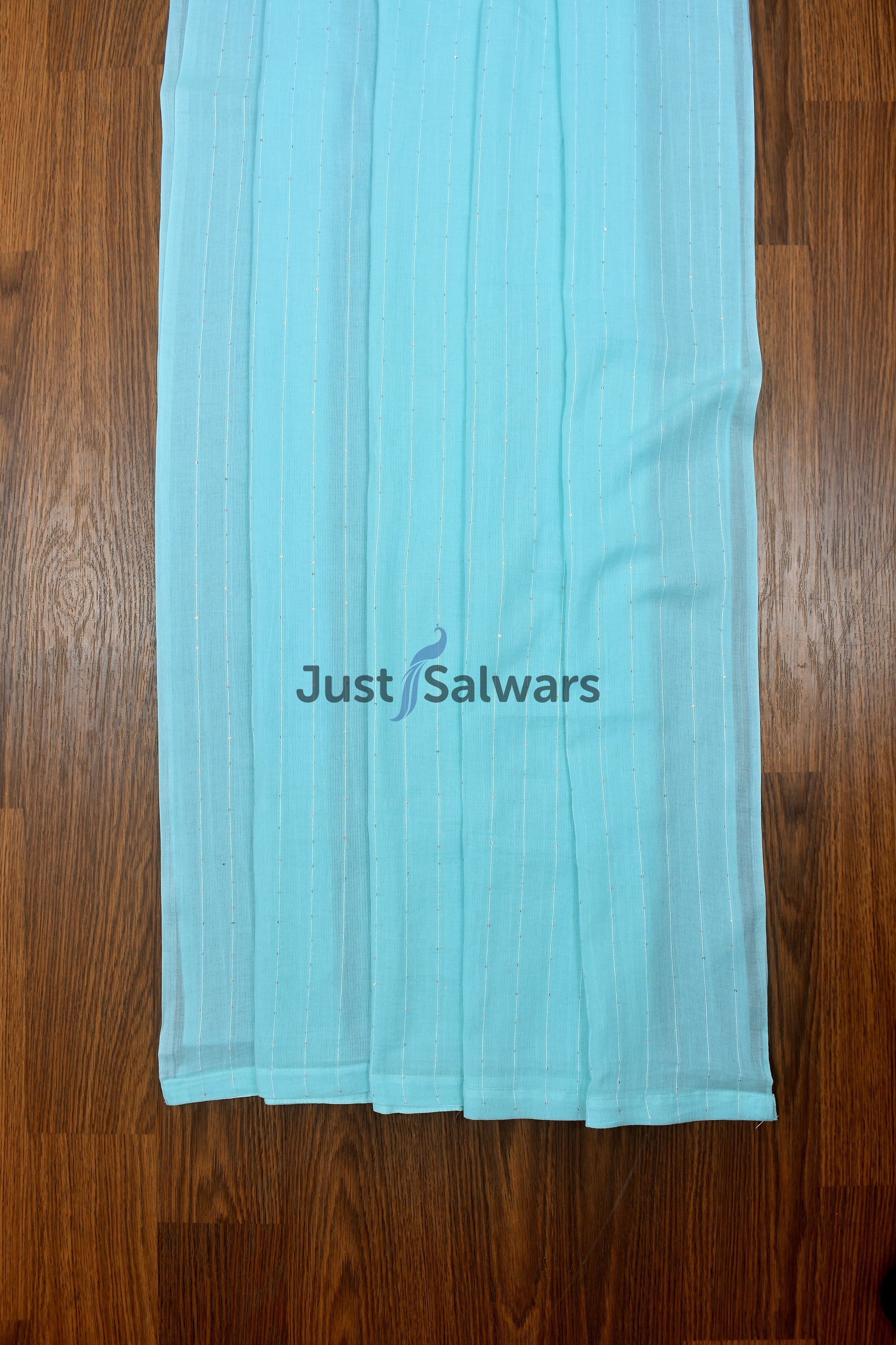 Elegant Blue Cotton Dress Material - Dress Material - Just Salwars