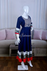 Elegant Navy Blue Cotton Kurti - Gown - Just Salwars