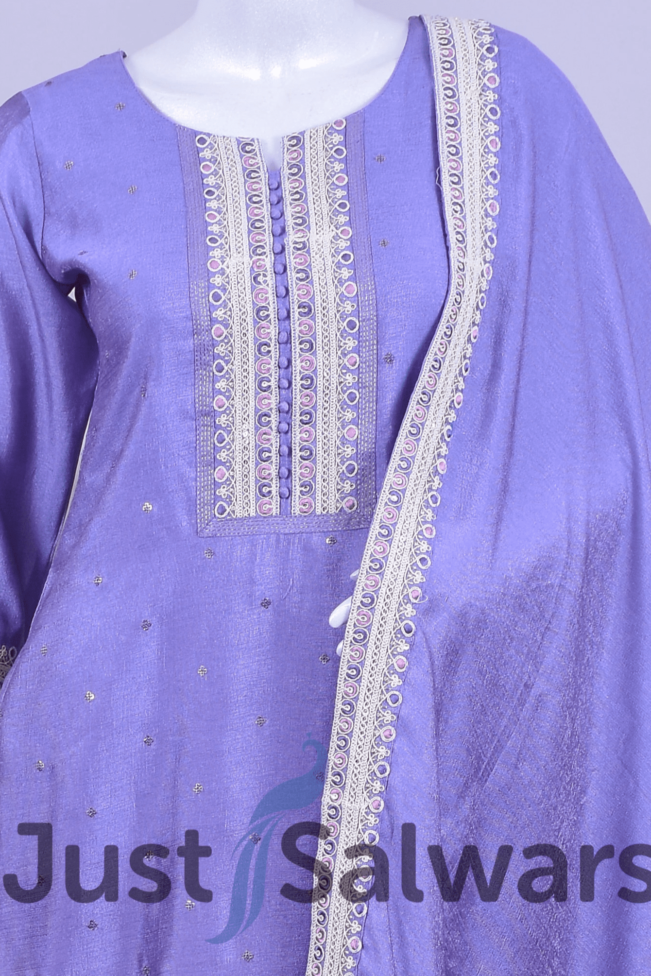 Elegant Purple Color Silk Cotton Suit Set - Salwar Suit - Just Salwars