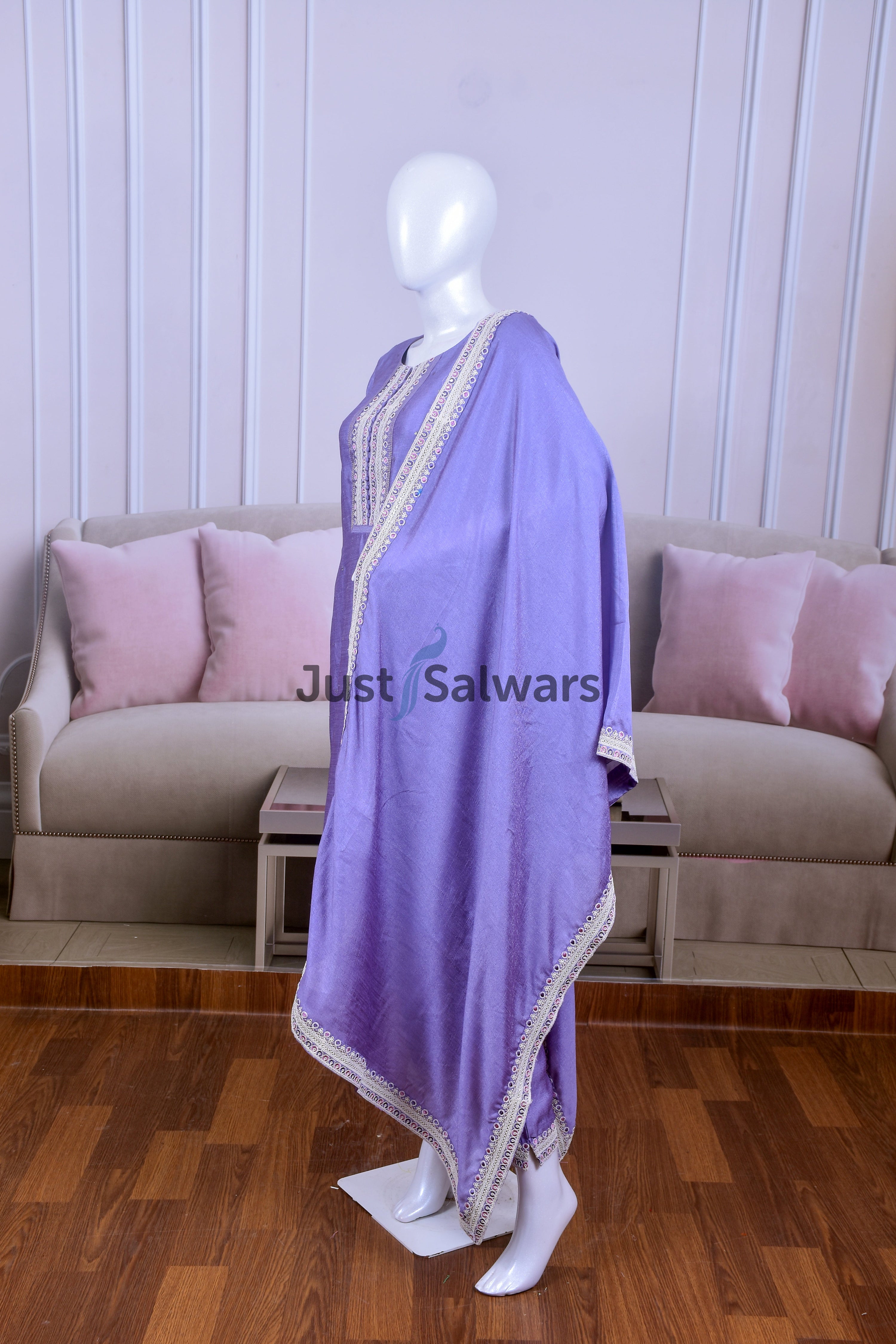 Elegant Purple Color Silk Cotton Suit Set - Salwar Suit - Just Salwars