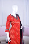 Elegant Red Color Cotton Suit Set - Salwar Suit - Just Salwars