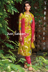 Green Color Muslin Dress Material - Dress Material - Just Salwars