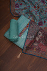 Green Colour Tissue Silk Dress Material - Dress Material - Just Salwars