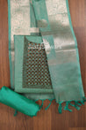 Green Colour Tissue Silk Dress Material - Dress Material - Just Salwars