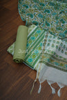 Green ColourCotton Unstitched Dress Material - Dress Material - Just Salwars