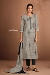 Grey Kurti Set With Dupatta - Salwar Suit - Just Salwars