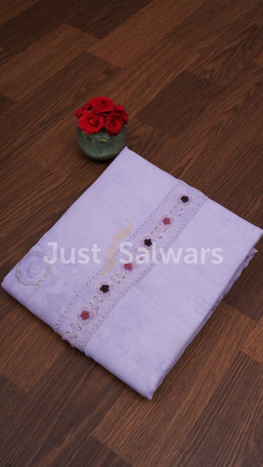 Lavender Color Cotton Material - Dress Material - Just Salwars