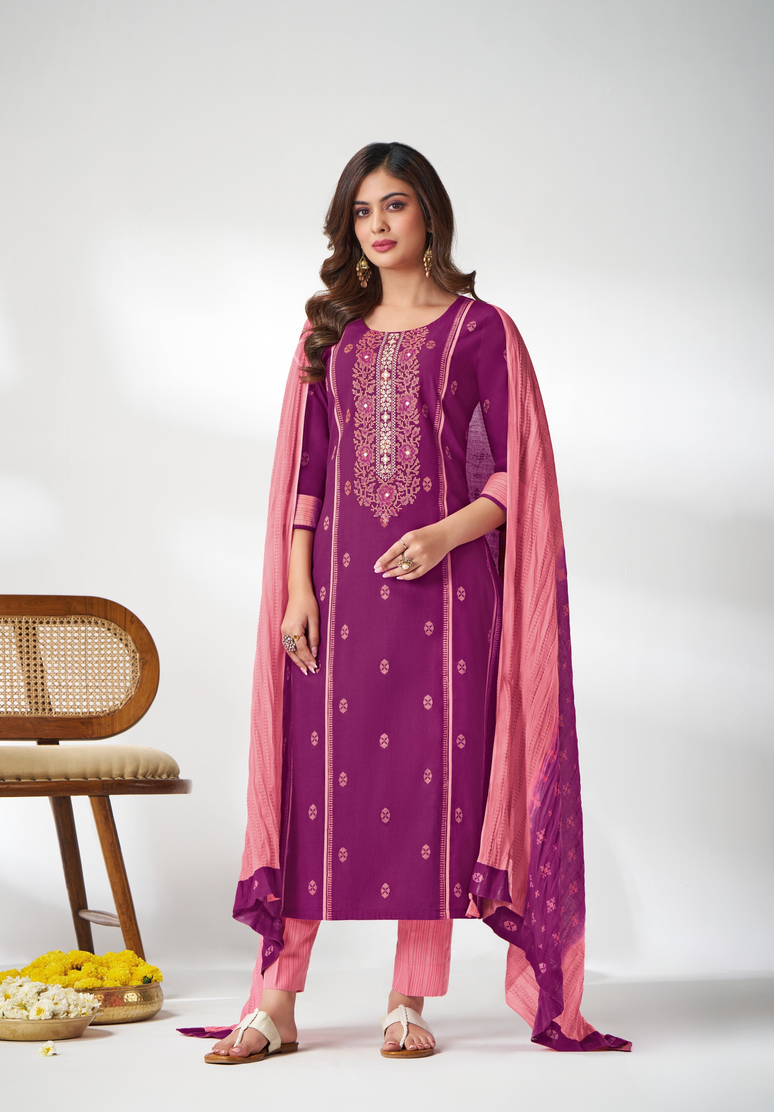 Magenta Color Salwar Suit Set - Salwar Suit - Just Salwars