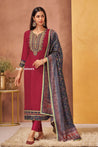 Maroon Colour Graph Silk Suit Set - Salwar Suit - Just Salwars