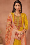 Mustard Color Tussar Suit Set - Salwar Suit - Just Salwars