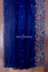 Navy Blue colour Embroidered Salwar Suit Material - Dress Material - Just Salwars