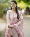 Peach Color Tissue Dress Material - Dress Material - Just Salwars