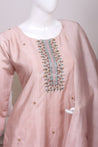 Peach Colour Silk Cotton Straight Cut Salwar Suit - Salwar Suit - Just Salwars