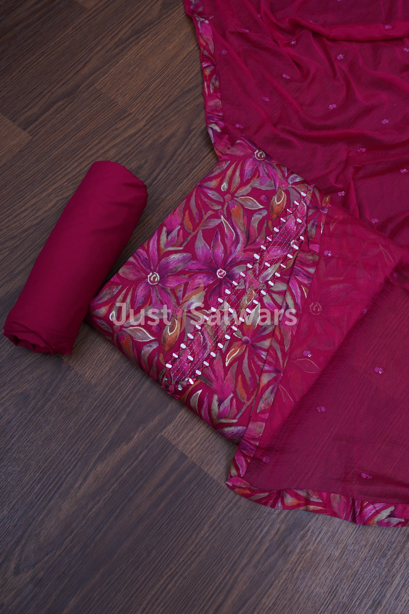 Pink Color Cotton Dress Material - Dress Material - Just Salwars