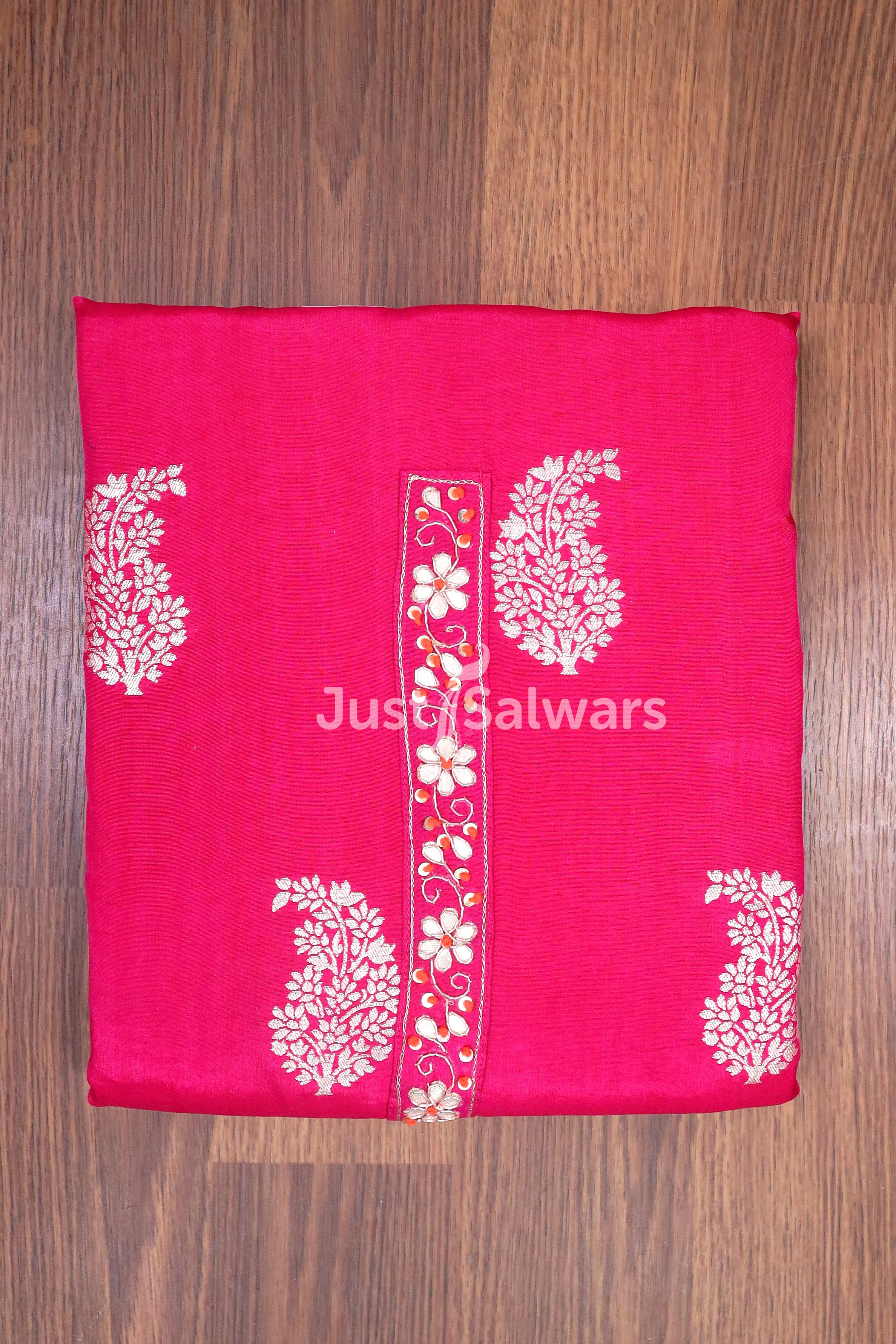 Pink Color Cotton Dress Material - Dress Material - Just Salwars