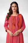 Pink & Orange Straight Salwar Suit Set - Salwar Suit - Just Salwars
