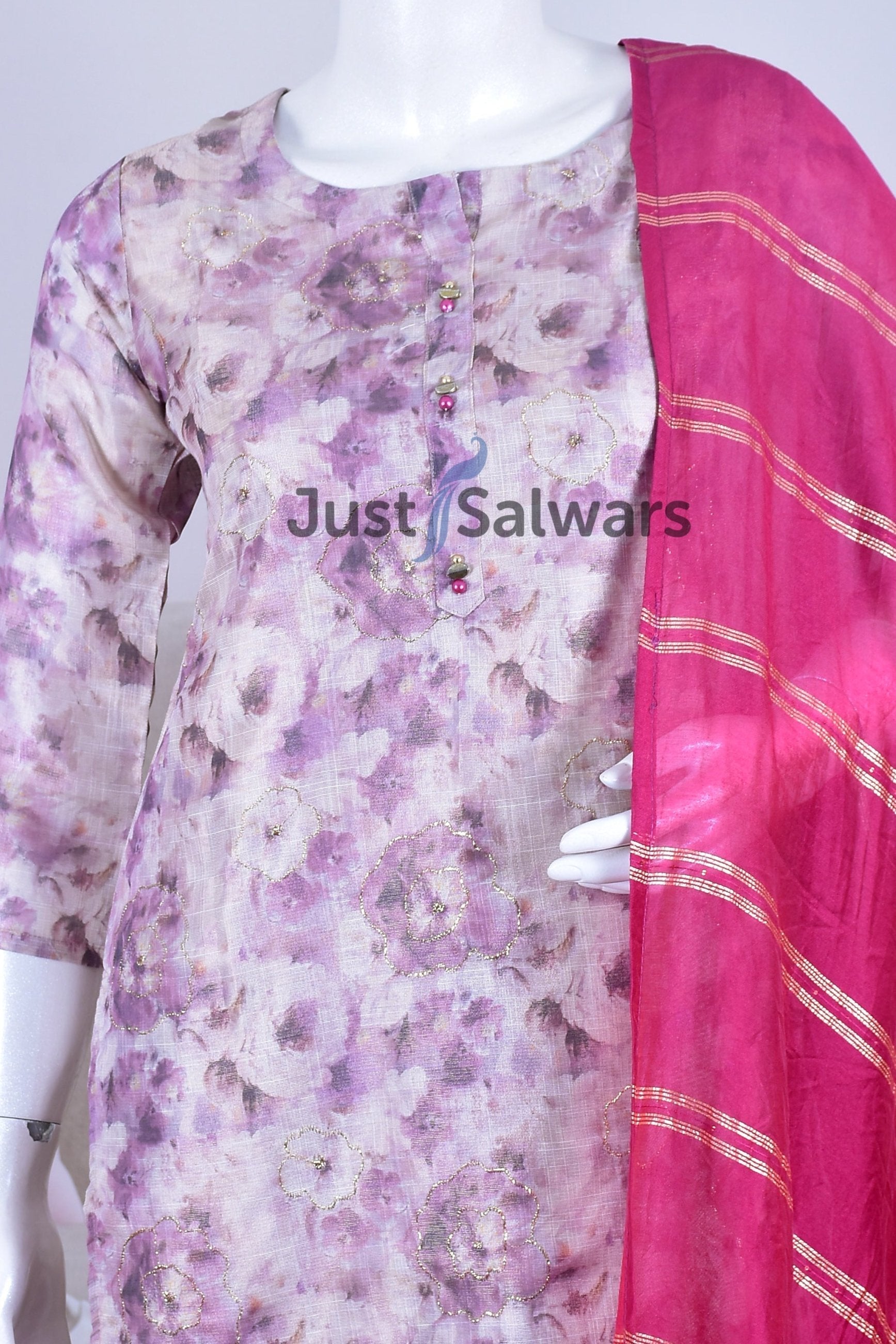 Puple Color Tissue Suit Set - Salwar Suit - Just Salwars