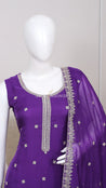 Purple Color Straight Cut Salwar Suit - Salwar Suit - Just Salwars