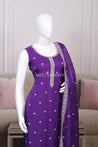 Purple Color Straight Cut Salwar Suit - Salwar Suit - Just Salwars