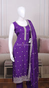 Purple Color Straight Cut Salwar Suit - Salwar Suit - Just Salwars