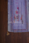 Purple Colour Cotton Unstitched Dress Material - Dress Material - Just Salwars