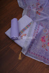 Purple Colour Cotton Unstitched Dress Material - Dress Material - Just Salwars