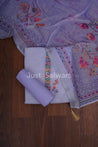 Purple Colour Cotton Unstitched Dress Material - Dress Material - Just Salwars