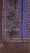 Purple Colour Silk Cotton Dress Material - Dress Material - Just Salwars