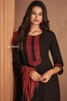 Readymade Black Pant Style Suit in Cotton Fabric - Salwar Suit - Just Salwars