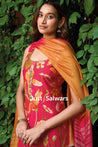 Red Color Muslin Dress Material - Dress Material - Just Salwars