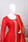 Red Colour Soft Silk Anarkali - Anarkali - Just Salwars