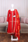 Red Colour Soft Silk Anarkali - Anarkali - Just Salwars