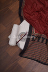 White And Maroon Color Cotton Dress Material - Dress Material - Just Salwars