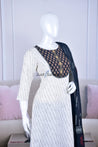 White Color Cotton Suit Set - Dress Material - Just Salwars