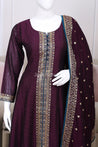 Wine Colour Soft Silk Anarkali - Anarkali - Just Salwars