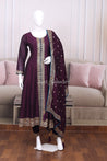 Wine Colour Soft Silk Anarkali - Anarkali - Just Salwars