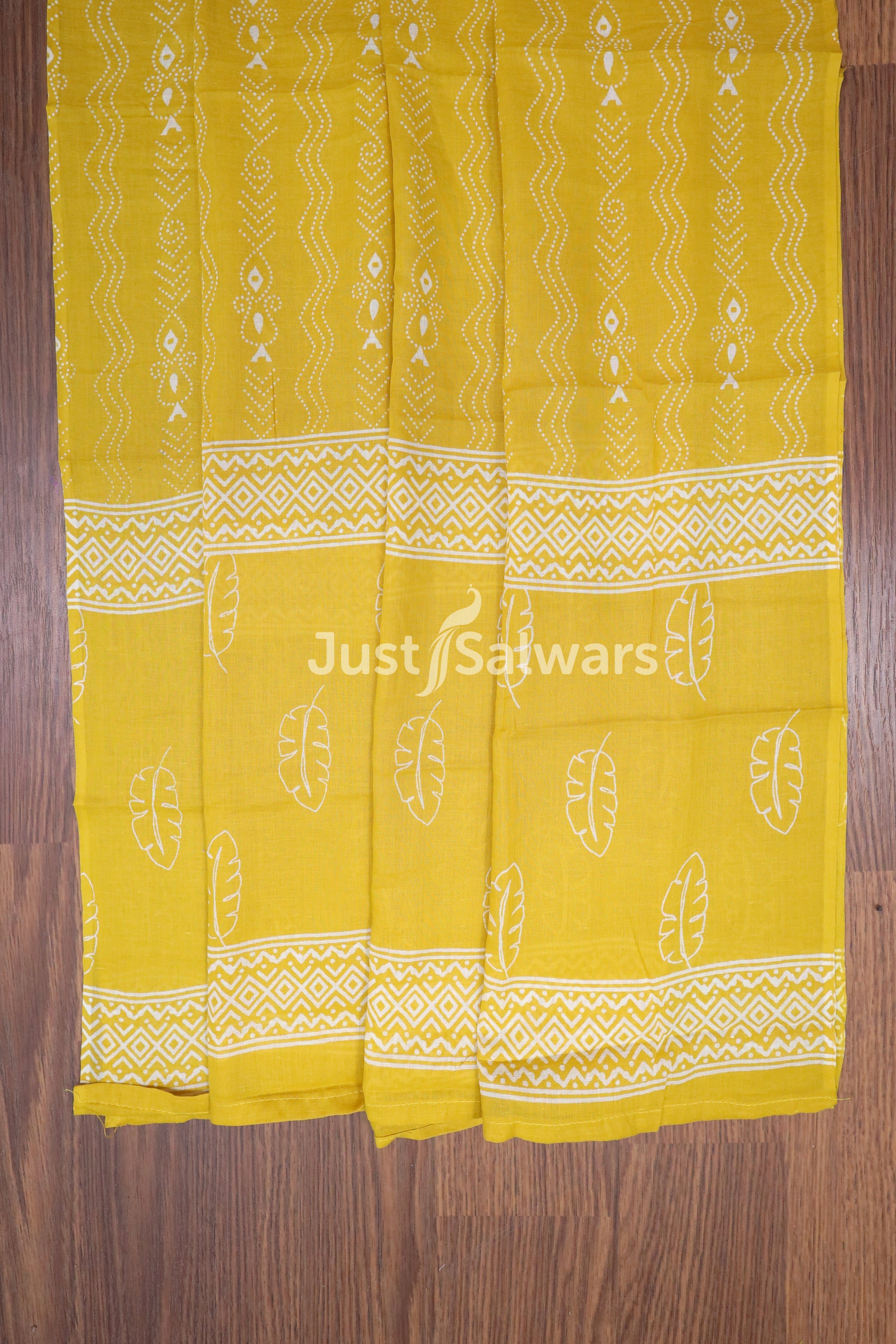 Yellow Color Cotton Dress Material - Dress Material - Just Salwars