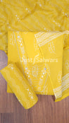 Yellow Color Cotton Dress Material - Dress Material - Just Salwars