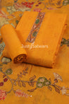 Yellow Colour Cotton Unstitched Dress Material - Dress Material - Just Salwars