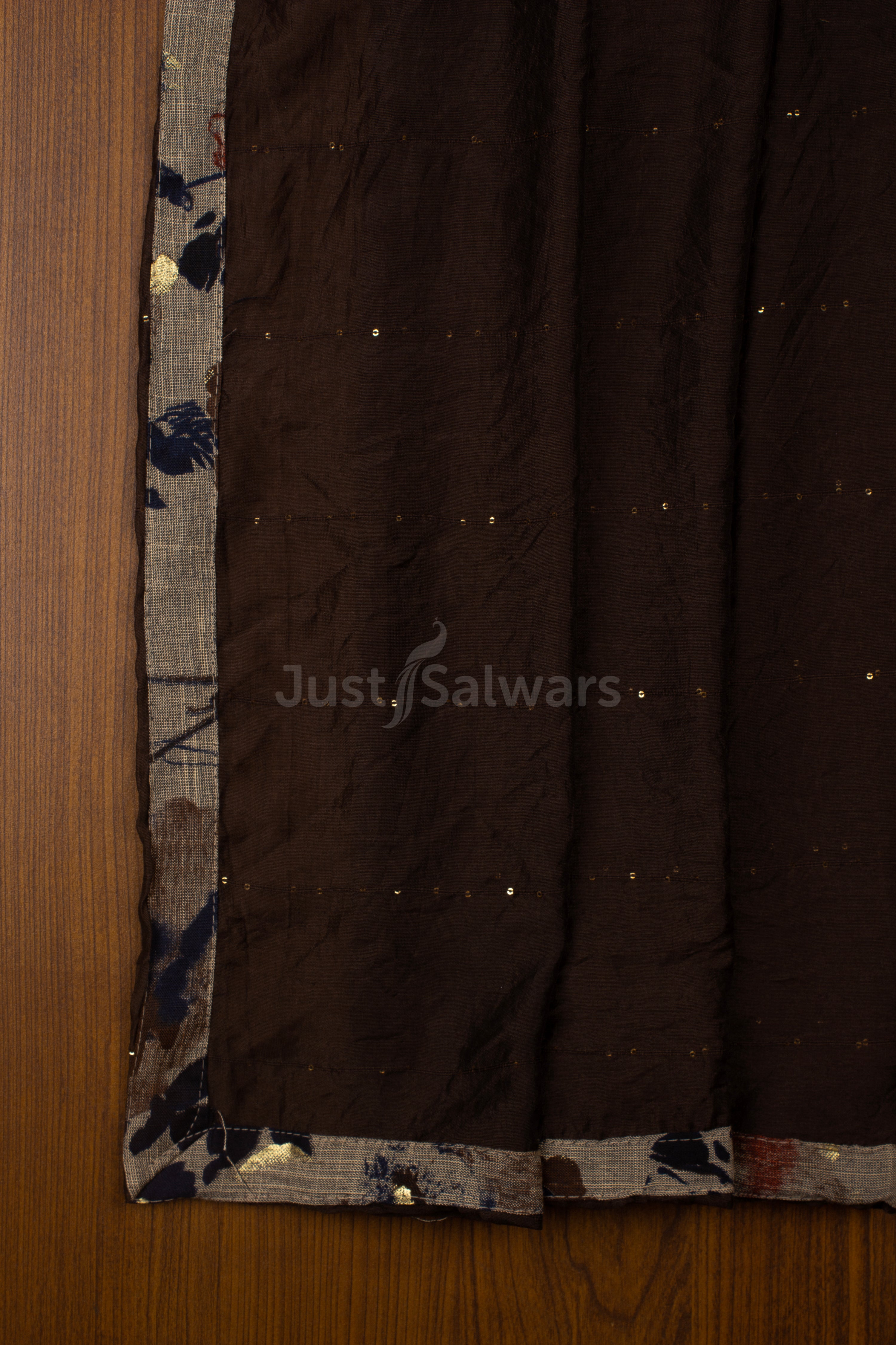 Brown Colour Unstitched Dress Material