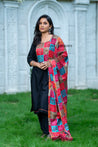 Black Colour Bandini Unstitched Dress Material -Dress Material- Just Salwars