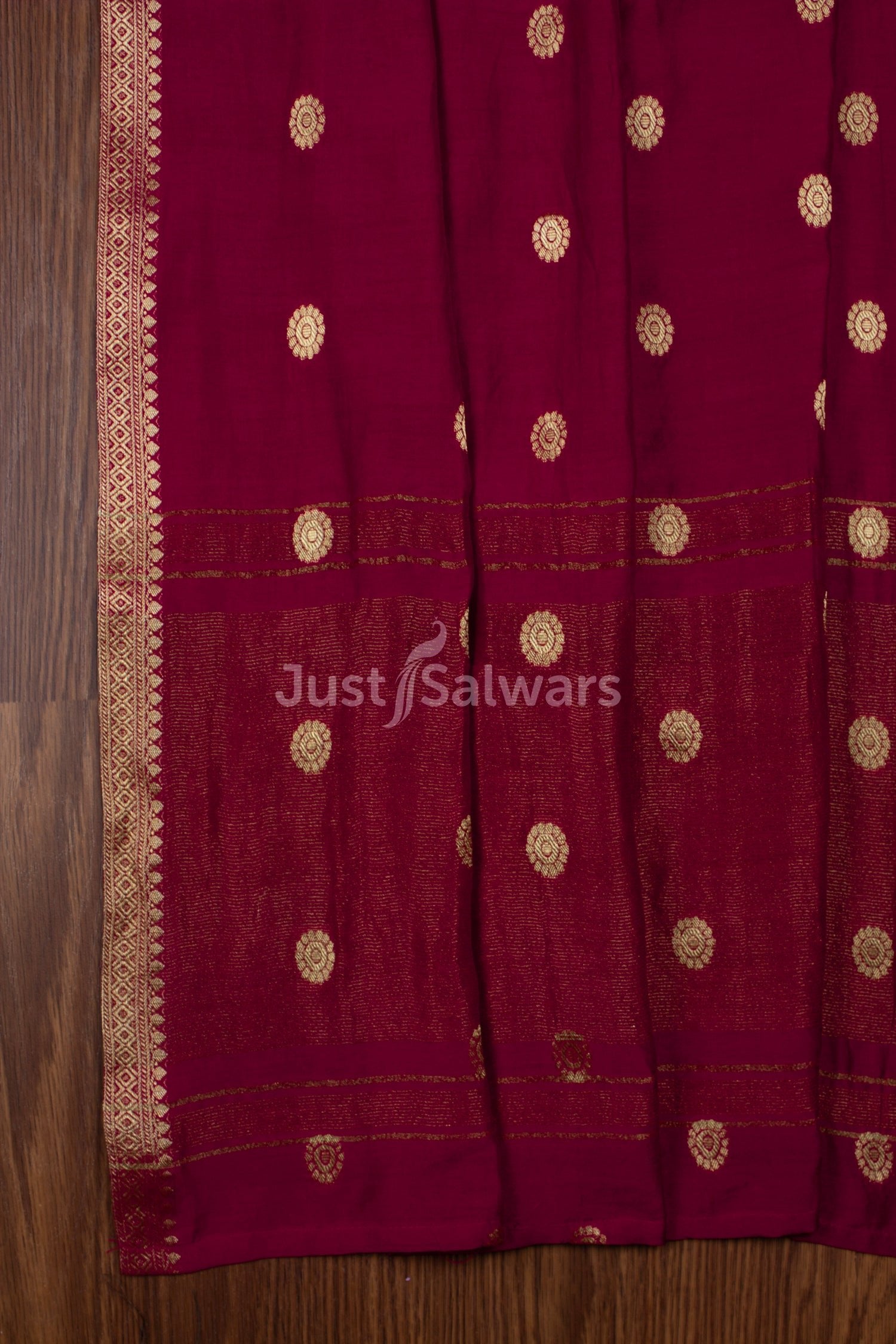 Blue and Maroon Colour Muslin Dress Material -Dress Material- Just Salwars